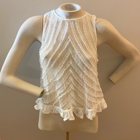 FREE PEOPLE white lace top small - Picture 13 of 13